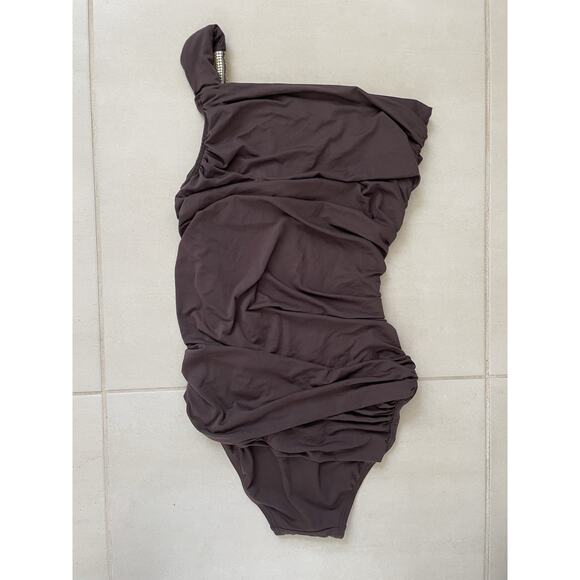 Carmen Marc Valvo Swimsuit One Piece Swimwear One Shoulder Swim - Picture 5 of 11